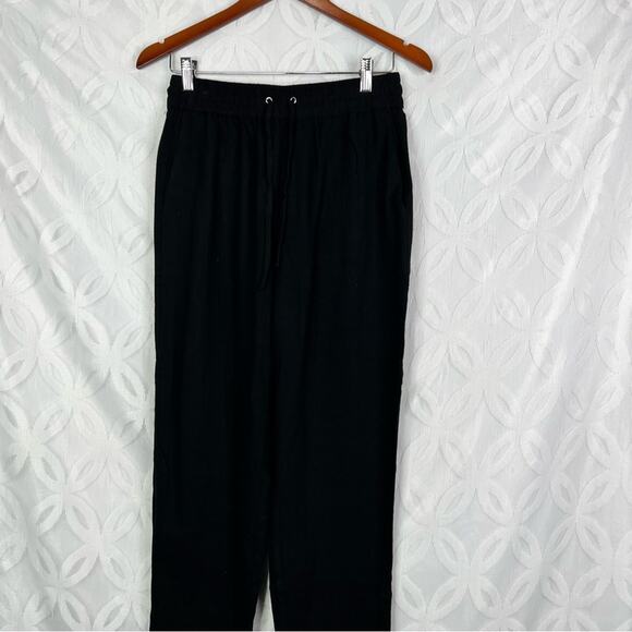 Walter Baker Sophia Jogger Black Linen Blend Mid Rise Travel Pants Size M NWT - Picture 6 of 11